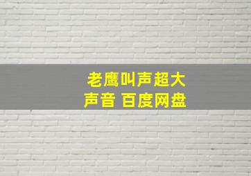 老鹰叫声超大声音 百度网盘